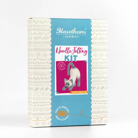 Stretching Cat Needle Felting Kit by Hawthorn Handmade