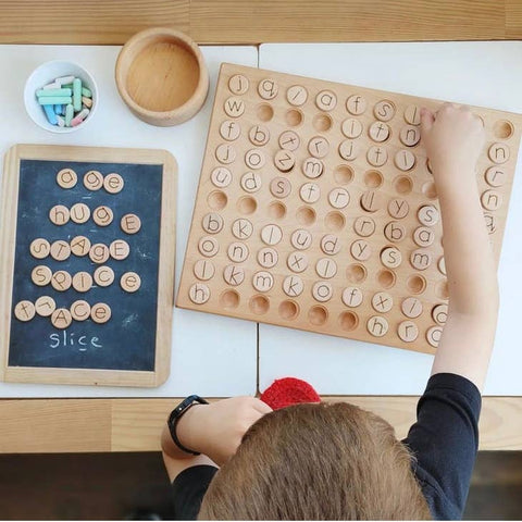 Alphabet Wooden Discs: Double-sided, lower & upper case (Set of 100) by Tree Fort Toys