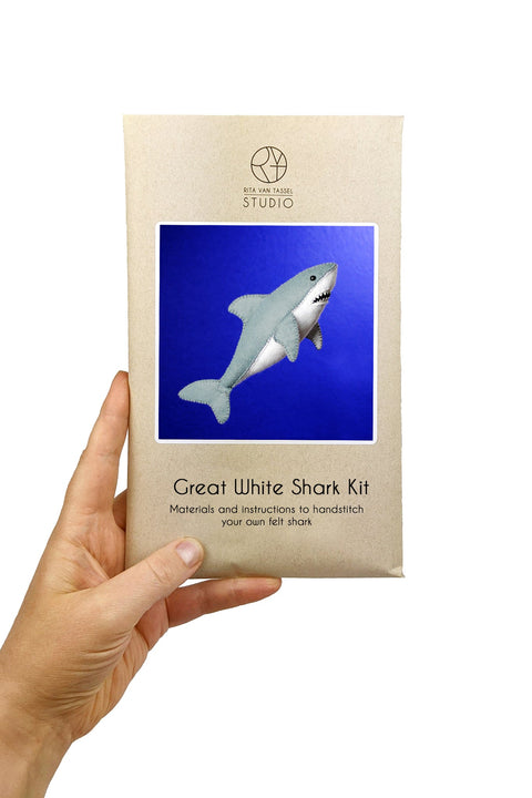 Great White Shark Hand Stitching Kit: Rita Van Tassel Studio