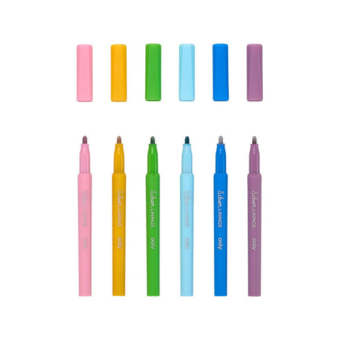 Silver Linings Outline Markers - Set of 6 by Ooly