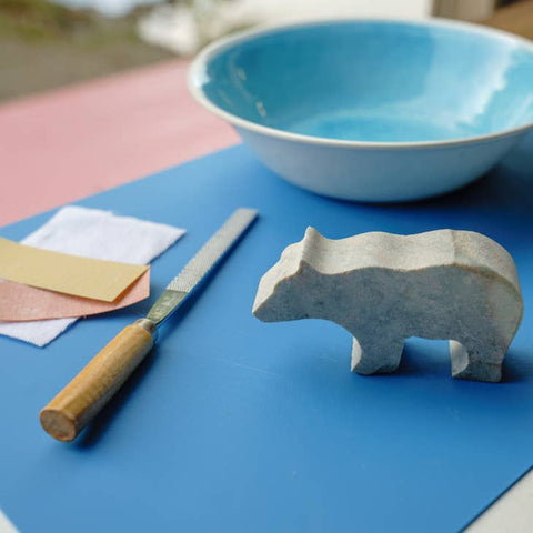 Double Kit: Bear & Wolf Soapstone Carving and Whittling Kit by Studiostone Creative