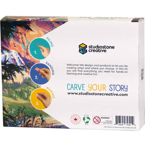 Double Kit: Bear & Wolf Soapstone Carving and Whittling Kit by Studiostone Creative