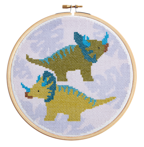 Triceratops Cross Stitch Kit by Hawthorn Handmade
