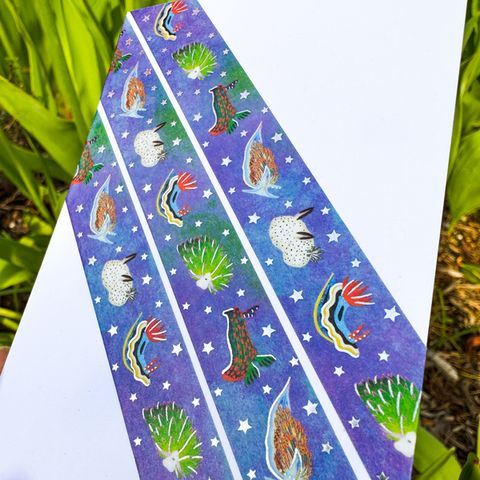 Celestial Sea Slug Washi Tape! (Silver Foil) by Owl & Bear Studio