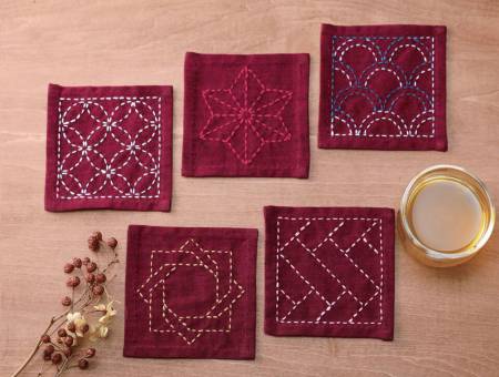 Sashiko Tsumugi Sampler Coasters - Patterns