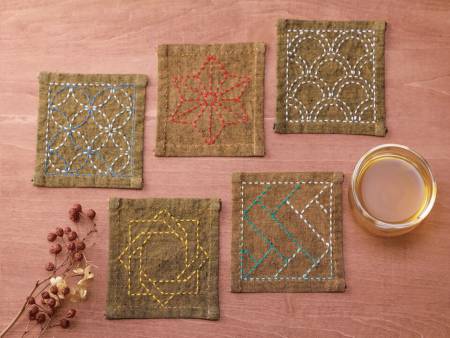 Sashiko Tsumugi Sampler Coasters - Patterns
