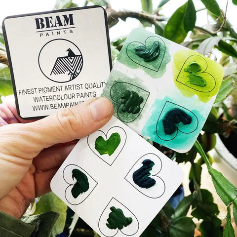 Travel Card - 4 Hearts for 4 colours - Beam Paints Multiple Colours to choose.