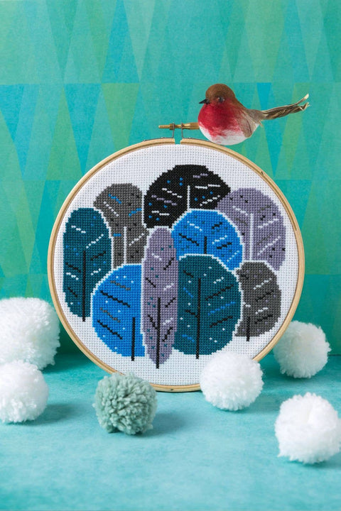 Winter Trees Cross Stitch Kit by Hawthorn Handmade