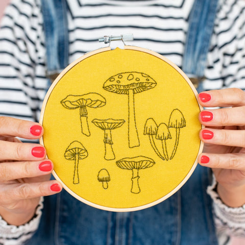 Fungi Embroidery Hoop Kit by Cotton Clara