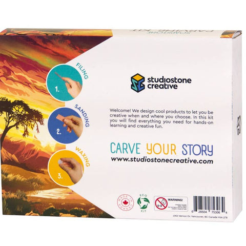 Lion Soapstone Carving and Whittling Kit by Studiostone Creative