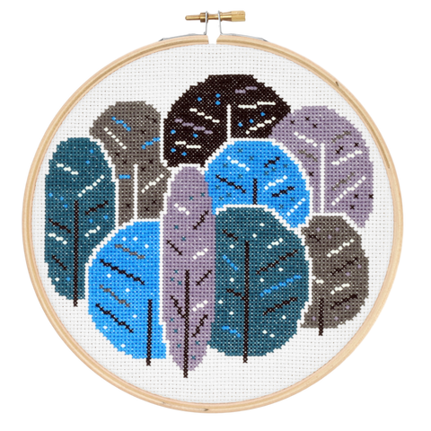 Winter Trees Cross Stitch Kit  by Hawthorn Handmade