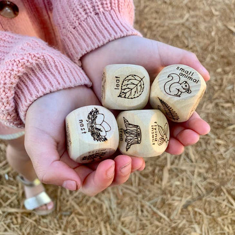 Forest Scavenger Hunt Wooden Dice by Tree Fort Toys