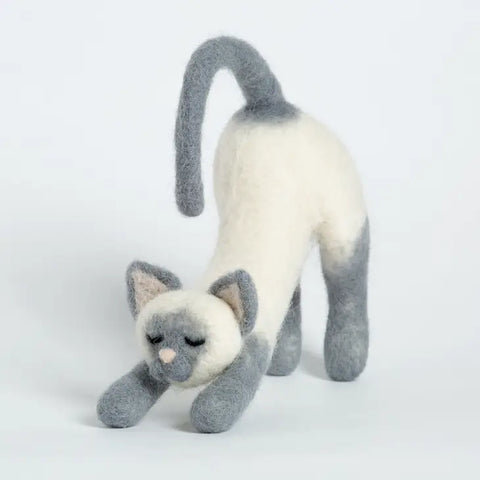 Stretching Cat Needle Felting Kit by Hawthorn Handmade