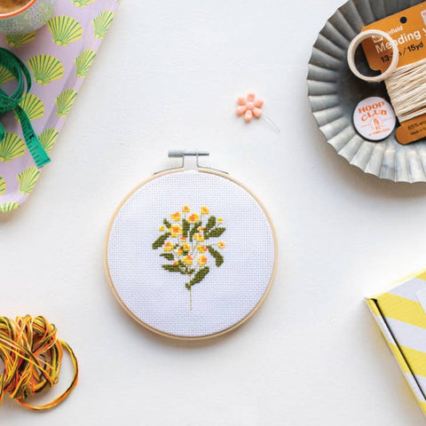 Moonlit Daisy Cross Stitch Kit by Cotton Clara