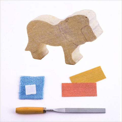 Lion Soapstone Carving and Whittling Kit by Studiostone Creative