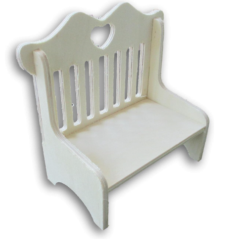 Fairy Loveseat Bench with Heart Wooden - Fairy Doors and Accessories
