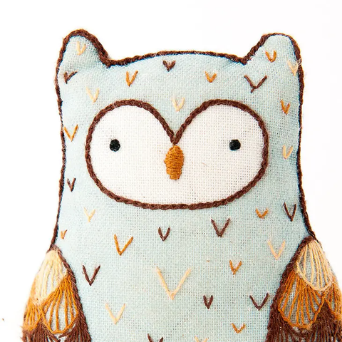 Horned Owl - Level 2  Embroidery Kit by Kiriki Press
