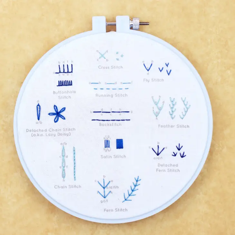 Beginner Embroidery Sampler from Kirkiki Press