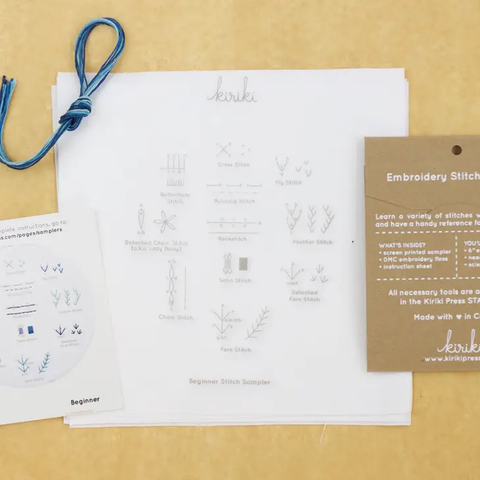 Beginner Embroidery Sampler from Kirkiki Press