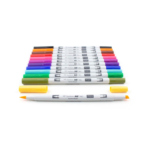 PRO Alcohol-Based Art Markers: Basic Palette - 12-Pack by Tombow