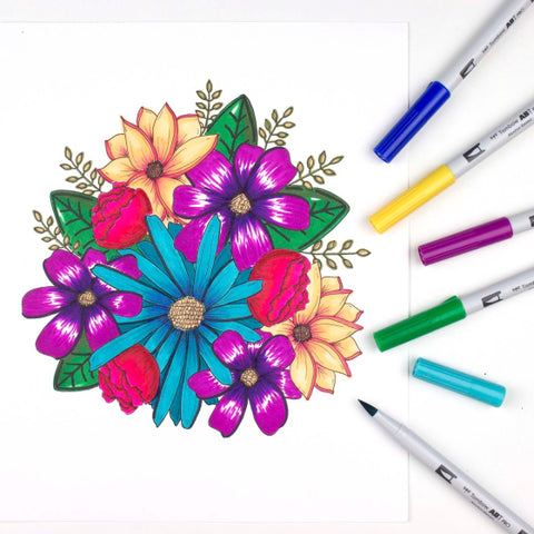 PRO Alcohol-Based Art Markers: Basic Palette - 12-Pack by Tombow