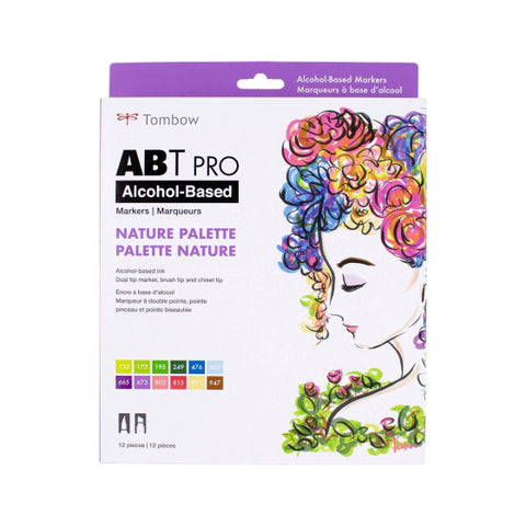 PRO Alcohol-Based Art Markers: Nature Palette - 12-Pack by Tombow