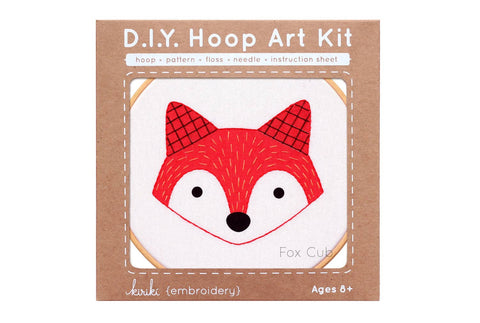 Fox Cub - Hoop Art Kit by Kiriki Press