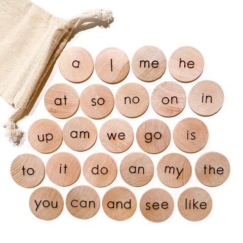 Sight Word Wooden Discs by Tree Fort Toys