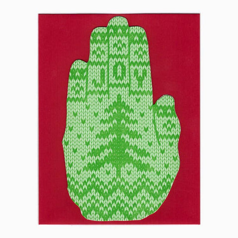 Joy mitten hand card by Blackbird Letterpress