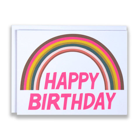 Happy Birthday Neon Rainbow Note Card by Banquet Workshop