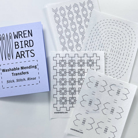 Washable Mending Transfer Patterns #5 Lavender - Wren Bird Arts