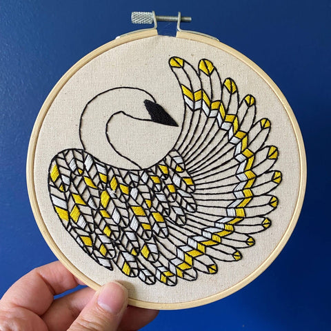 Trumpeter Swan Embroidery Kit by Hook, Line & Tinker