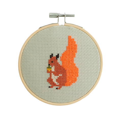 Squirrel Cross Stitch Kit by Cotton Clara