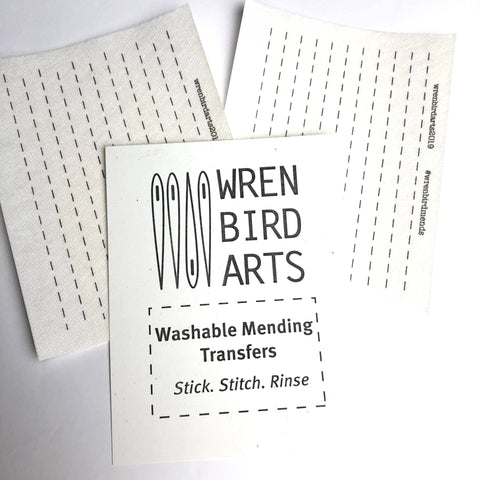 Washable Mending Transfer Patterns (Shashiko Style) - Wren Bird Arts