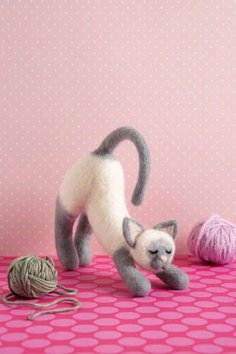 Stretching Cat Needle Felting Kit by Hawthorn Handmade