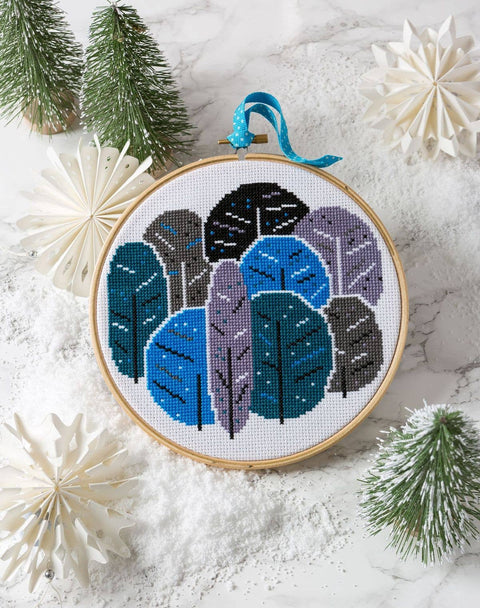Winter Trees Cross Stitch Kit by Hawthorn Handmade