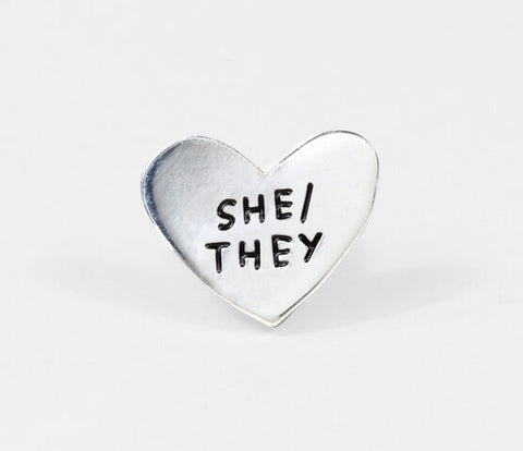 Pronoun Lapel Pins by Adam J. Kurtz