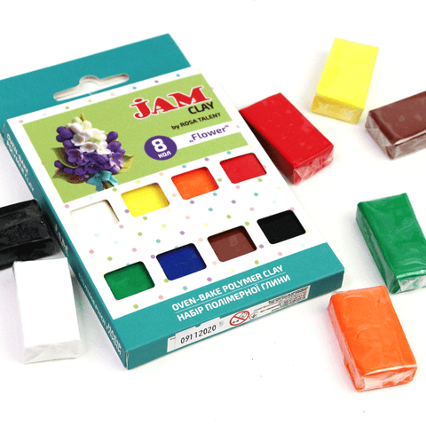 Flowers Colour SetPolimer clay, set 8x20g by Jam Clay