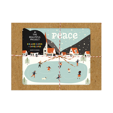Peace Village Holiday Christmas Card Box Set of 8 by The Beautiful Project