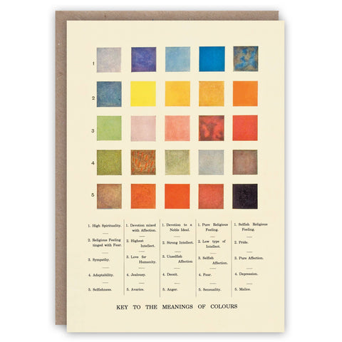 Meanings of Colour greeting card by The Pattern Book