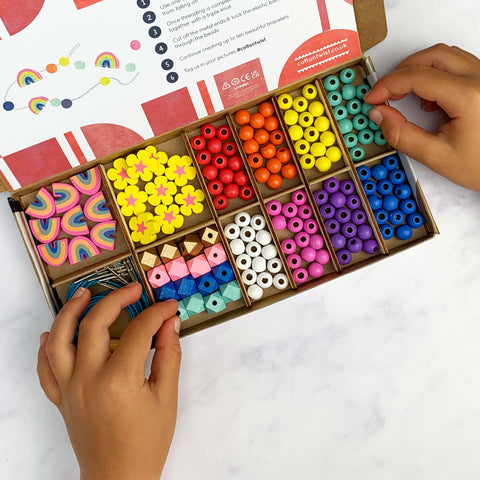 Rainbow & Flower Bracelet Making Kit by Cotton Twist - Plastic Free
