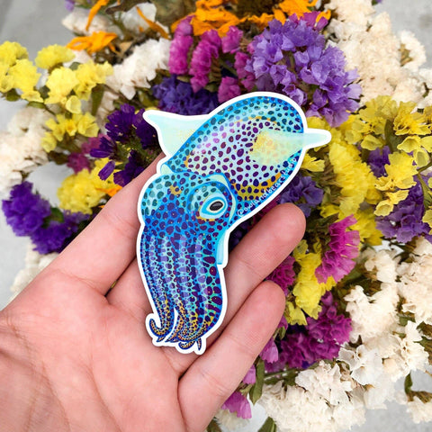 Bobtail Squid Sticker (Eco Vinyl) by Owl & Bear Studio