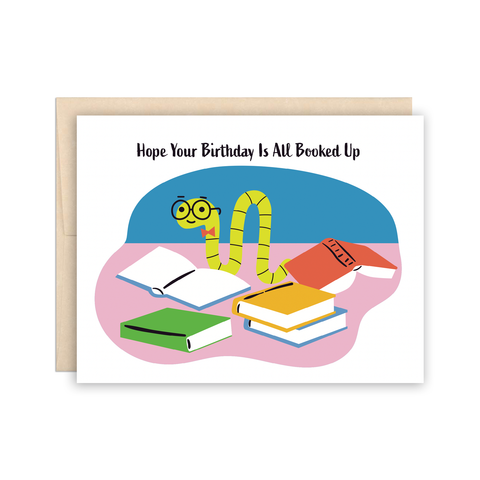 Hope Your Birthday is All Booked Up Bookworm Card by The Beautiful Project