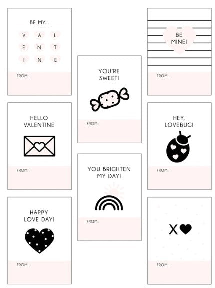 Soft Pink Valentines Classroom Set by Paperscript