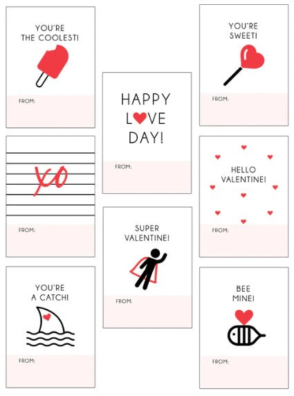 Red Valentines Classroom Set by Paperscript