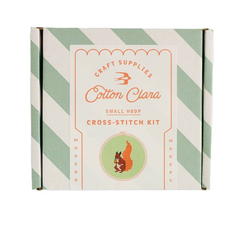 Squirrel Cross Stitch Kit by Cotton Clara