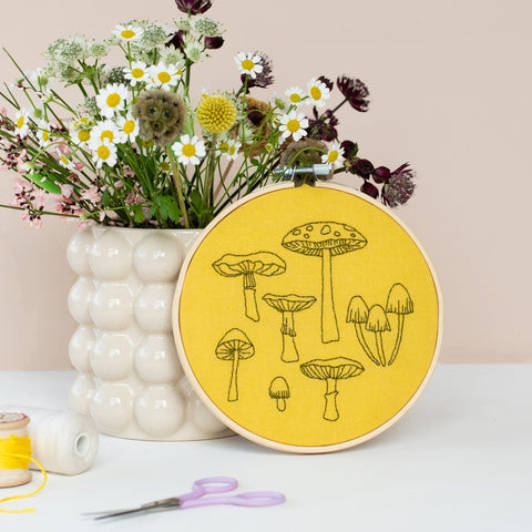 Fungi Embroidery Hoop Kit by Cotton Clara