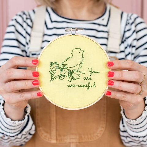 You Are Wonderful Embroidery Hoop Kit by Cotton Clara