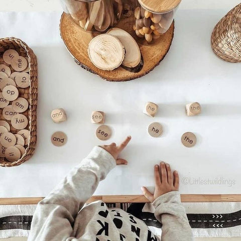 Sight Word Wooden Discs by Tree Fort Toys