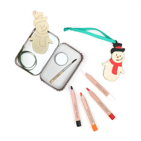 Make Your Own Snowman Christmas Decoration Kit Tin- Plastic free - by Cotton Twist